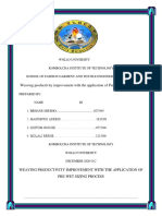 Weaving Productivity Improvement With The Application of Pre-Wet Sizing Process