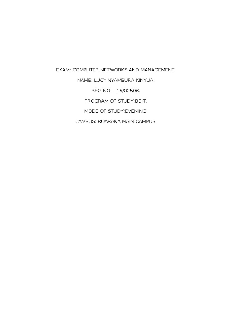 Evening BBIT Network Exam Guide | PDF | Computer Network | Internet & Web