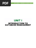 UNIT I Module 1 - Fundamentals of DBMS Concepts