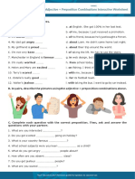 Adjective + Preposition Combinations Interactive Worksheet: Esl / Efl Resources