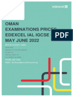 Oman Examinations Prices Edexcel Ial Igcse Gce May June 2022