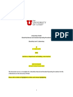 University of Utah Biosafety Manual and Standard Operating Procedures Biosafety Level 1 Laboratory