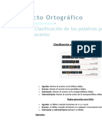 Clasificación de Las Palabras Según Su Acento