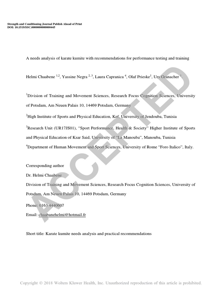 Accepted Strength and Conditioning Journal Publish Ahead of Print DOI