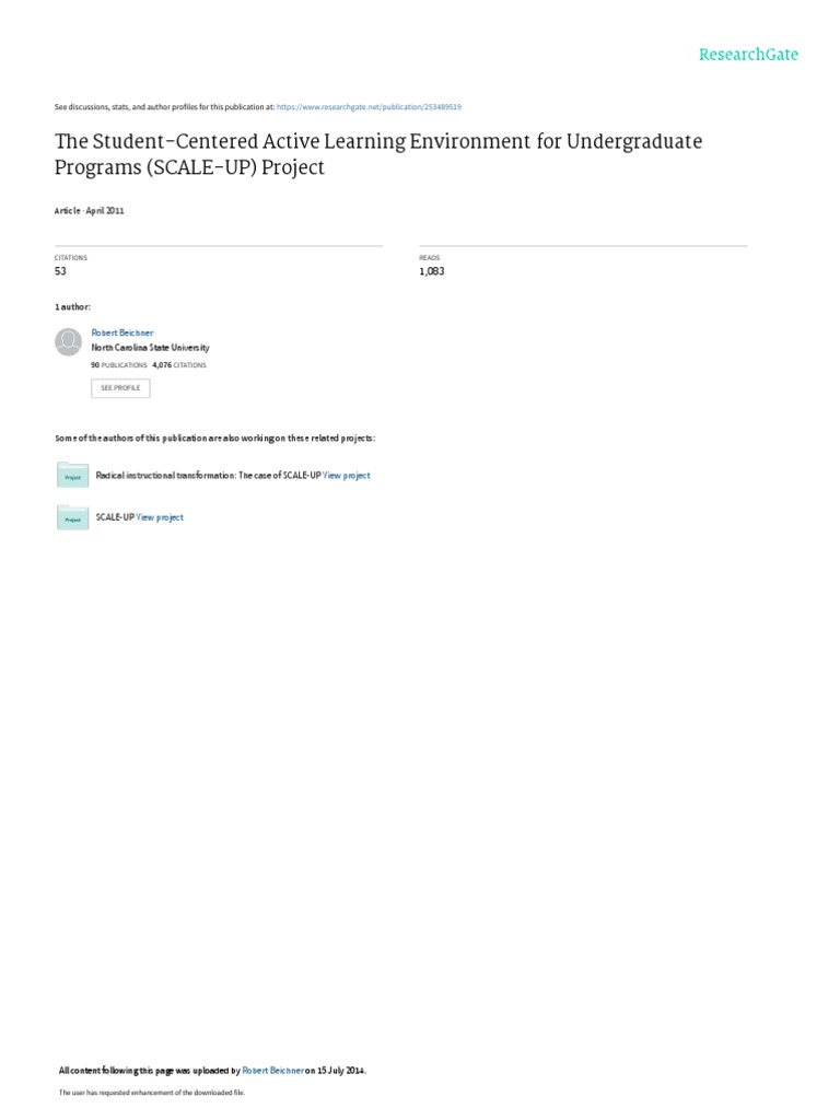The Student-Centered Active Learning Environment F | PDF | Engineering ...