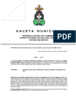 Gaceta Municipal: Periódico Oficial Del Gobierno Constitucional de Villa Del Carbón Estado de México