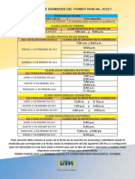 Calendario de Exámenes Del Primer Parcial 2022