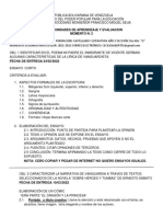 Planificación de 5to Año CASTELLANO