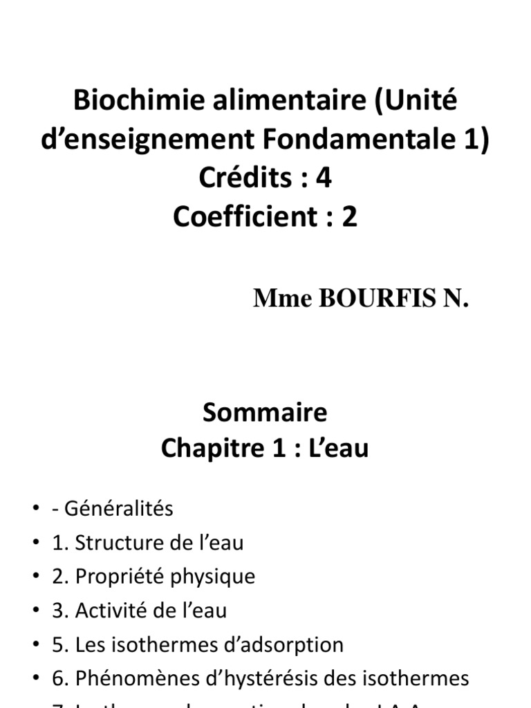 Biochimie Alimentaire Concepts Cl s PDF Acide Gras Margarine