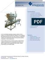 Llenadora Automática de Pistón LPA: Características