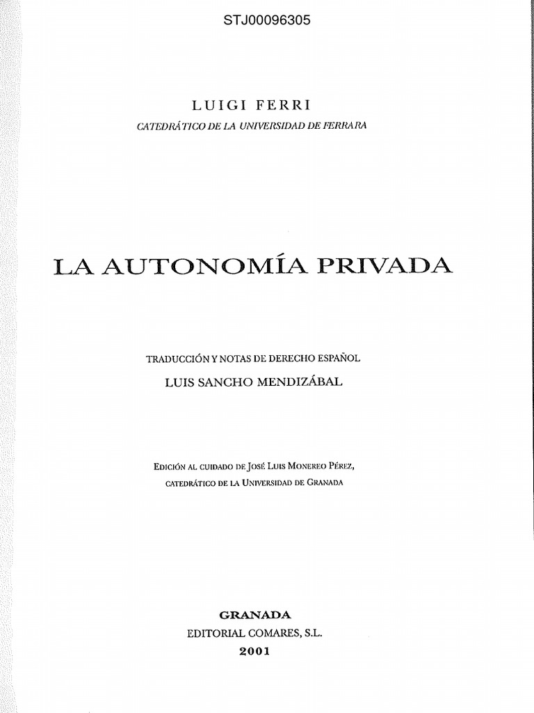 La Autonomia Privada | PDF | Gobernancia | Esfera pública