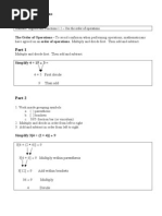 The Order of Operations - To Avoid Confusion When Performing Operations, Mathematicians