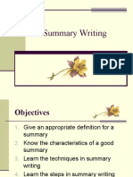 Lecture 3. Summary Writing