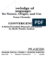 Chomsky (1986) Knowledge of Language Capítulos 1 y 2