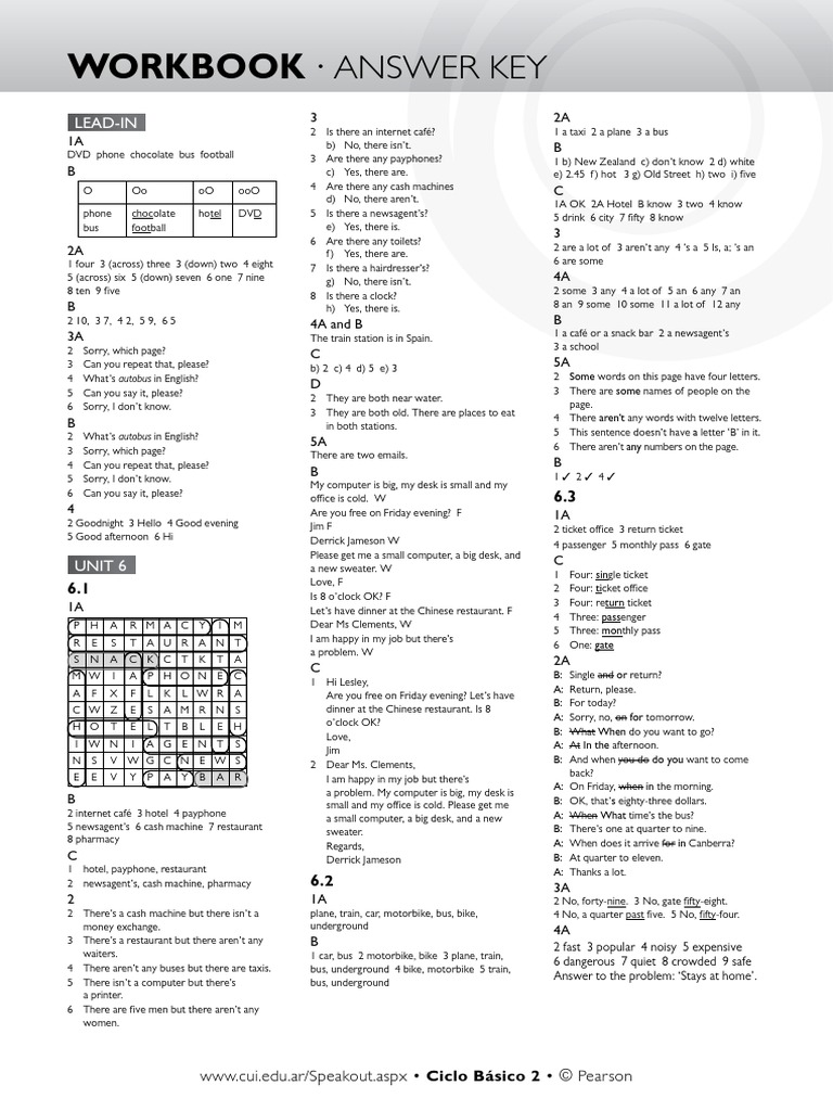 Workbook: Answer Key | PDF
