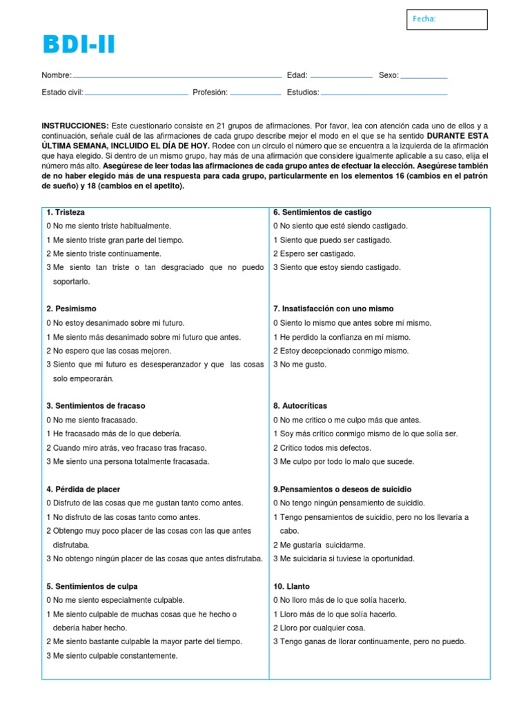 Unlock The Bdi Ii Printable: Don'T Miss This Crucial Self Assessment Tool! - ro73d7j