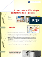 Comunicarea adecvata dintre asistent medical si pacient