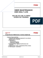 Customer Maintenance and Daily Log: MLN Block 405, Algeria Operator Training