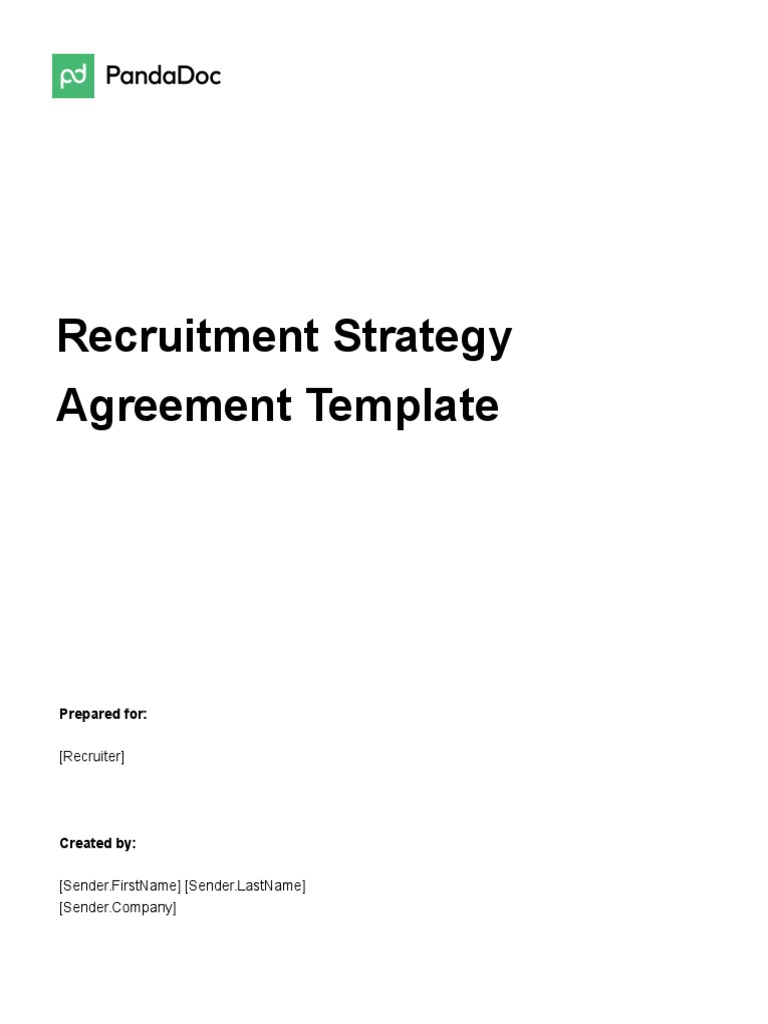 Recruitment Strategy Agreement Template | PDF | Recruitment | Human
