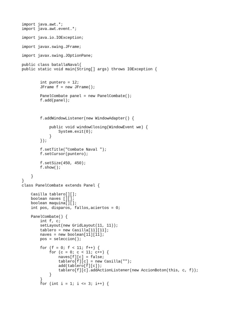Battleship Game: A Java Swing Application for a Naval Battle Board Game ...