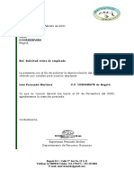 Carta Desvinculacion Empleado Servicio Exequial