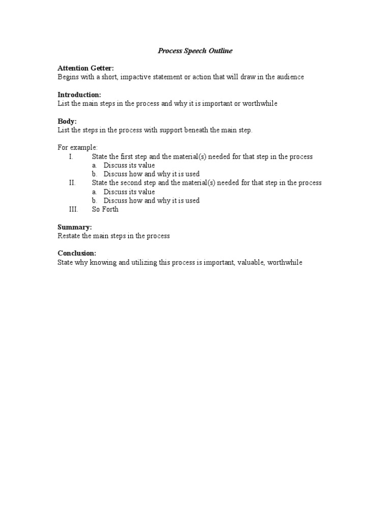 Process Speech Outline | PDF | Cognition
