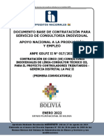 Documento Base de Contratación para Servicio de Consultoria Individual Apoyo Nacional A La Producción Y Empleo ANPE GDLPZ II #017/2022