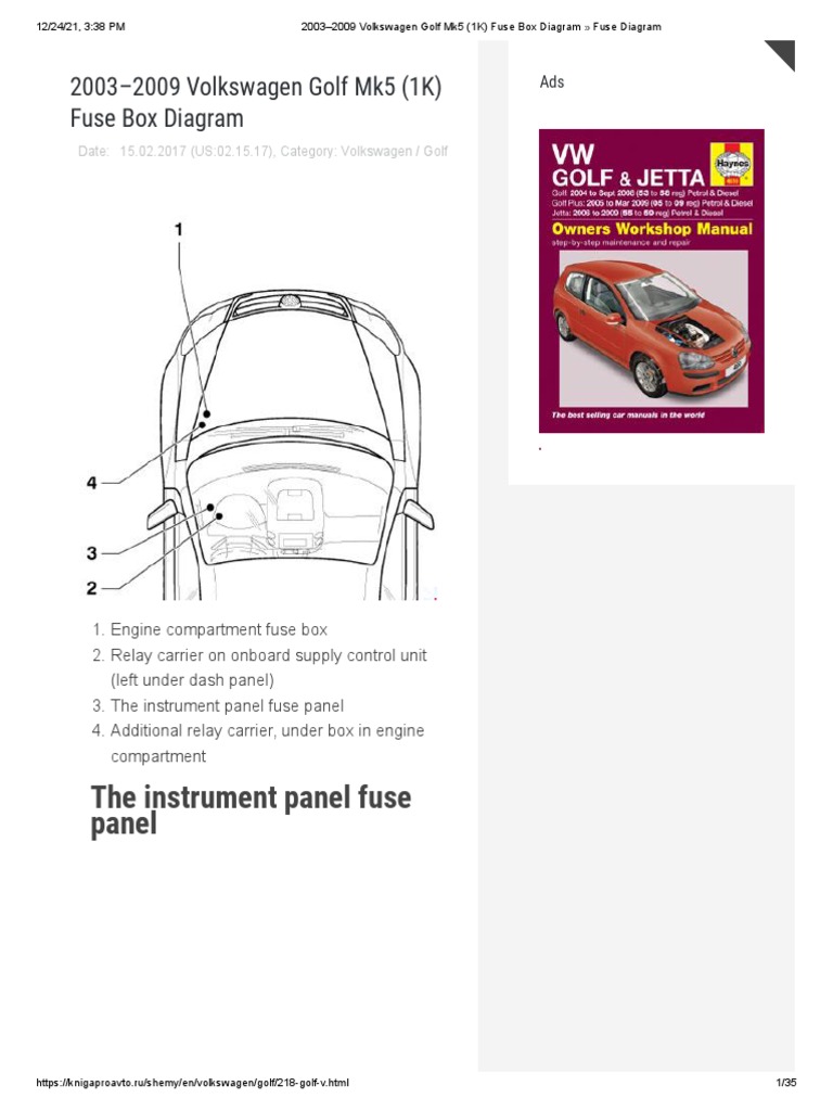 vw golf cigarette lighter fuse mk5 VW Golf Mk5 Fuse Box Diagram Guide | PDF | Fuel Injection