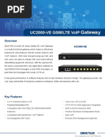 Datasheet - UC2000-VE GSM&LTE VoIP Gateway v2.0 - DINSTAR