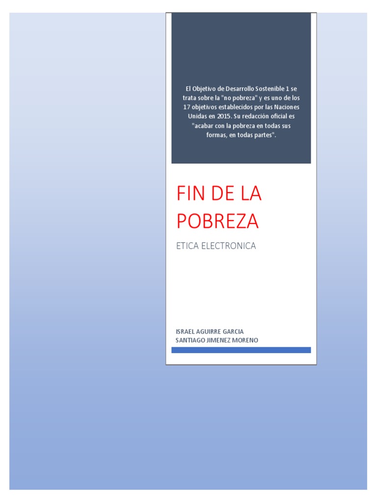 Fin de la pobreza: causas y soluciones | PDF | Pobreza e indigencia ...