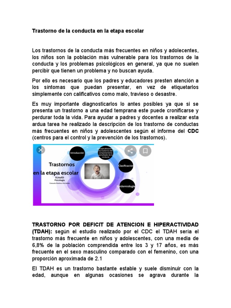 Trastornos de conducta en niños y adolescentes | PDF | Depresión ...