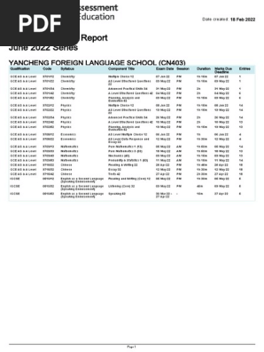 Exam Timetable