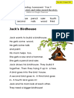 Jack's Birdhouse: Reading Assessment: Year 3 Read The Story and Video Record The Story