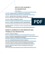 Marco Normativo de Higiene, Seguridad y Riesgos Del Trabajo en Argentina