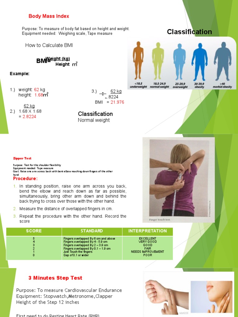Fitness Assessment Guide | PDF | Body Mass Index | Human Anatomy