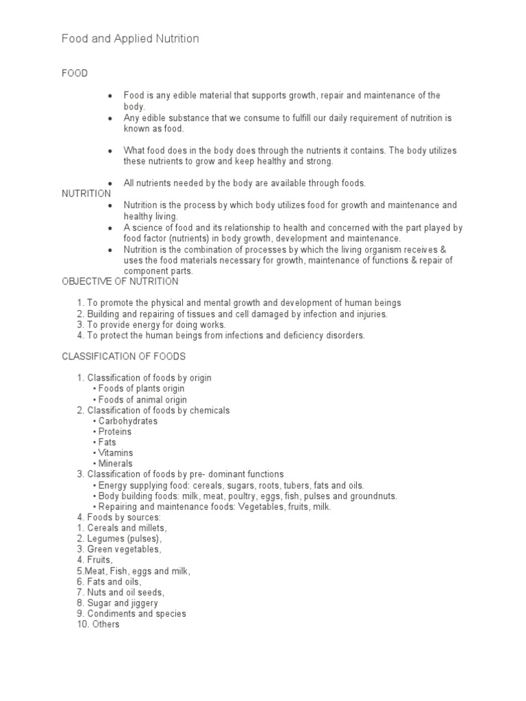 Understanding Food and Nutrition Basics | PDF | Fat | Nutrients