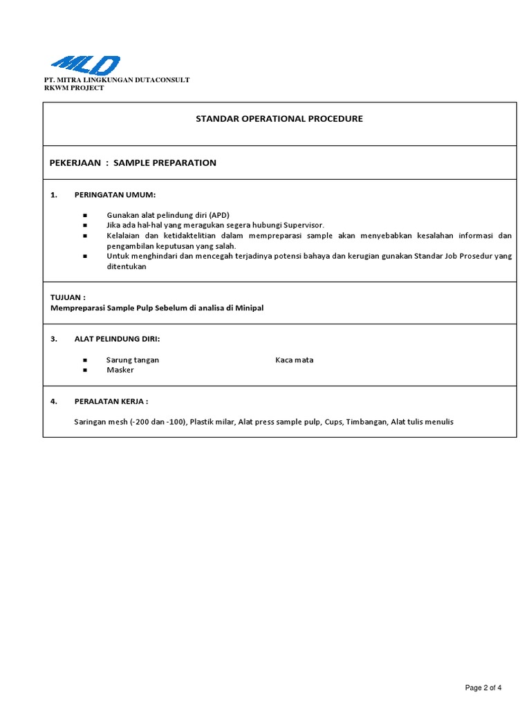 Lab-Preparasi Sample Pulp | PDF
