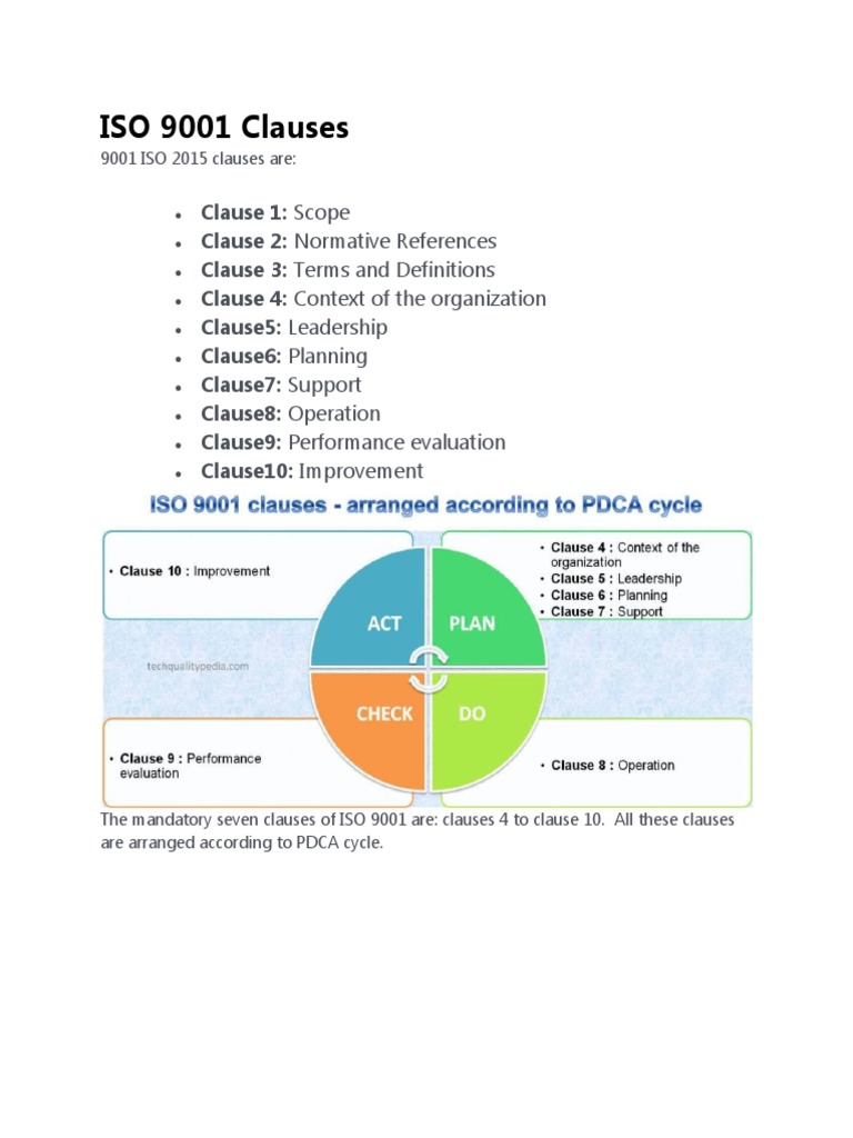 ISO 9001 Clauses | PDF