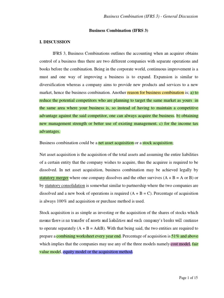 Understanding IFRS 3 Business Combinations | PDF | Goodwill (Accounting ...