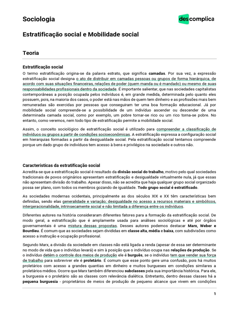 PDF) Mobilidade social e formação de hierarquias