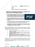 Celebramos el Día Mundial del Internet para contribuir con la reducción de la brecha digital en Ecuador