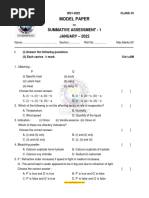 10th PS EM SA-1 Model Paper 2021-22