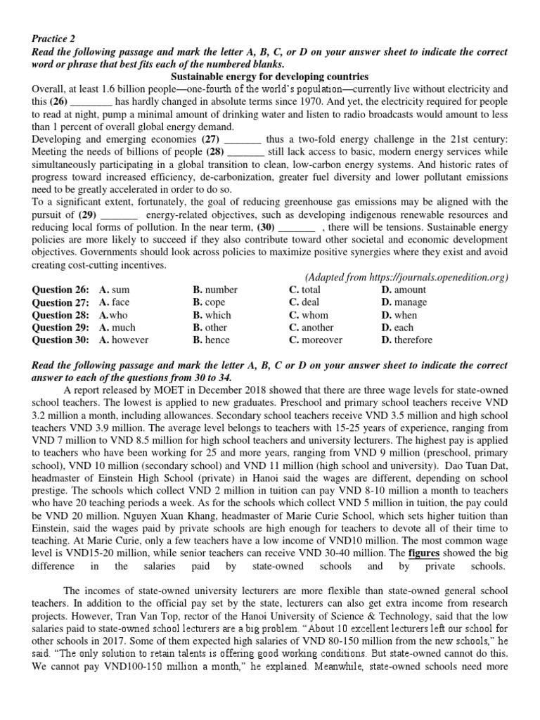 Practice Reading 2 | PDF | Retail | Sustainable Energy