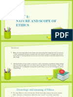 Week 1 - NATURE AND SCOPE OF ETHICS