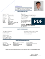 Jeson P. Mendez: Profile Summary