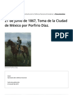 21 de Junio de 1867, Toma de La Ciudad de México Por Porfirio Díaz. - Secretaría de La Defensa Nacional - Gobierno - Gob - MX