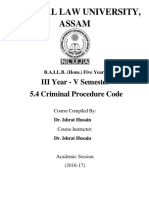 National Law University, Assam: III Year - V Semester 5.4 Criminal Procedure Code