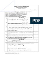 DX X X: Kendriya Vidyalaya Khurda Road Sample Question Paper-3 Mathematics (041) Time Allowed: 2 Hours Maximum Marks: 40