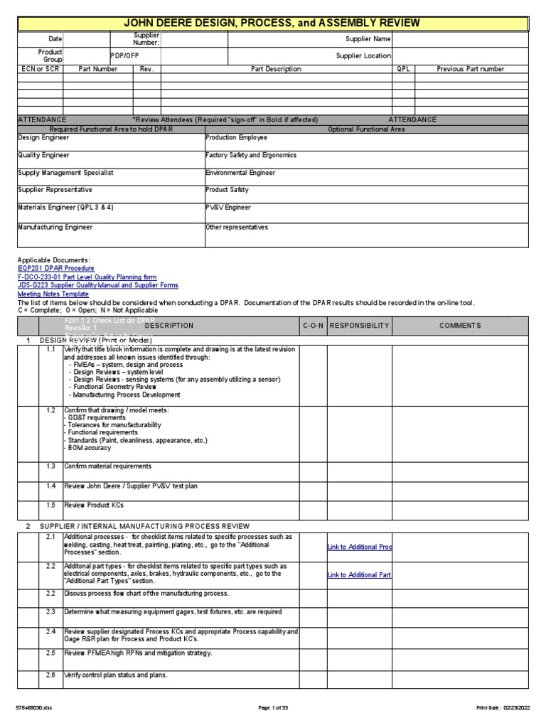 John Deere DPAR Process Overview | PDF | Packaging And Labeling ...