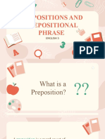 Prepositions and Prepositional Phrase: English 5
